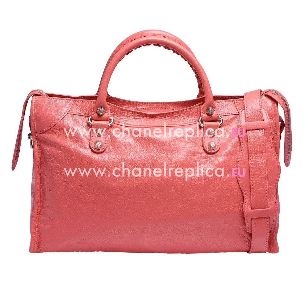 Balenciage City Lambskin Silvery hardware Classic Bag Pink B2055019