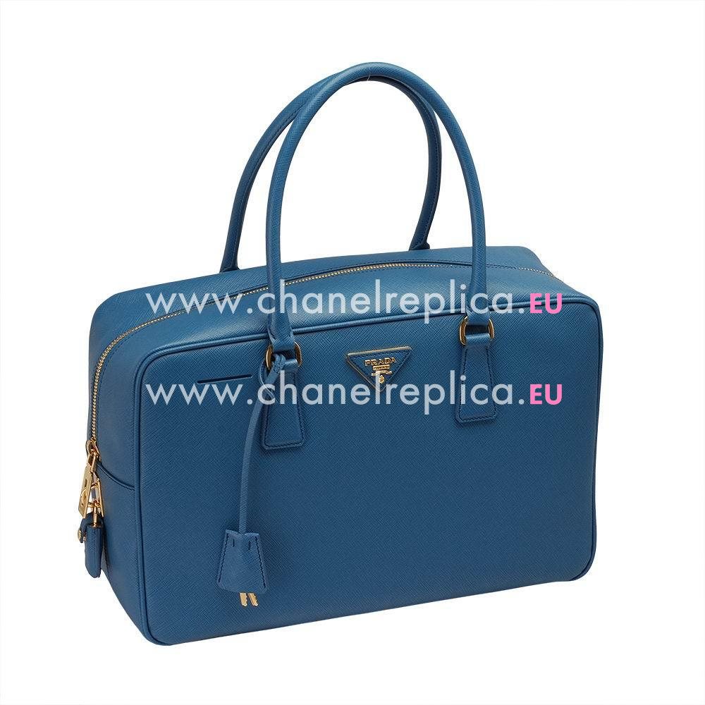 Prada Saffiano Lux Triangle Logo Epsom Bag Cornflower Blue PR771729