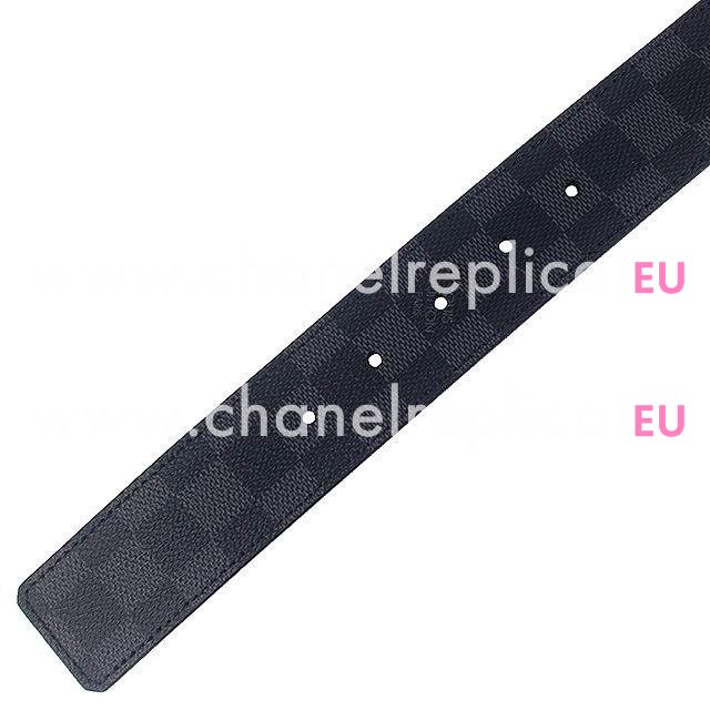 Louis Vuitton Initiales 40MM Damier Belt Gray Black M9808T