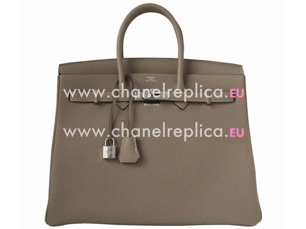 Birkin 35 Togo Leather Gris Tourterelle Silver Hardware H1035ETT