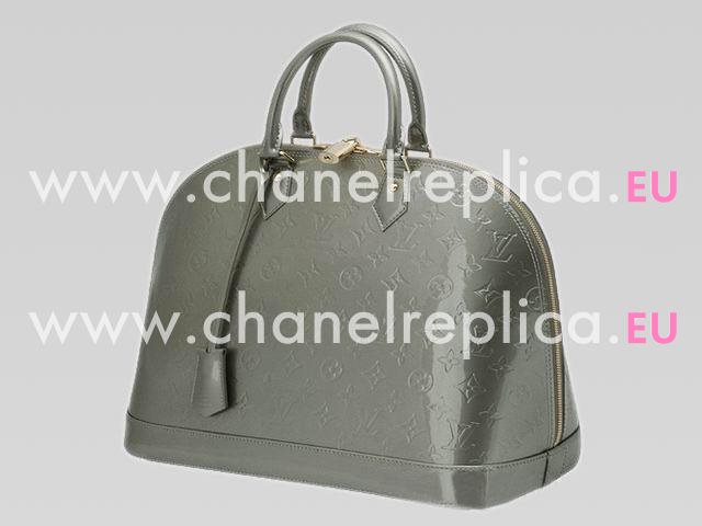 Louis Vuitton Monogram Vernis Alma MM In Silver Grey M91558