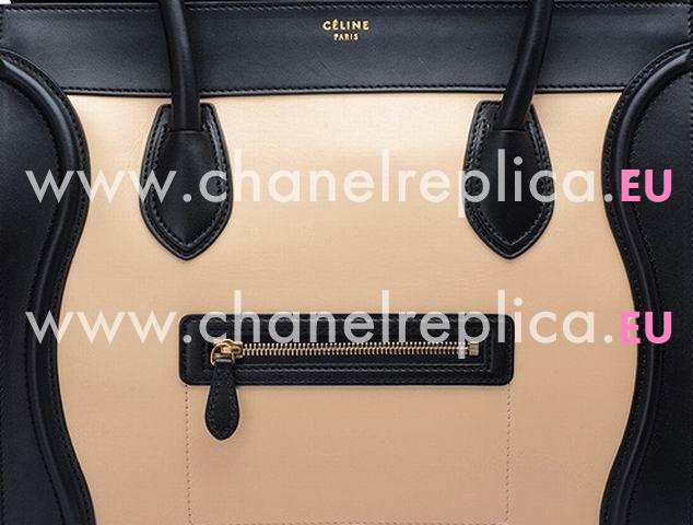 Celine Calfskin Nano Luggage Bag Black/Hami Melon CE40273