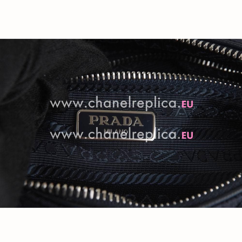 Prada Teaauto Saffiano Classic Triangle Logo Nylon Handle/Shoulder Chain Bag Deep Blue PR6101903
