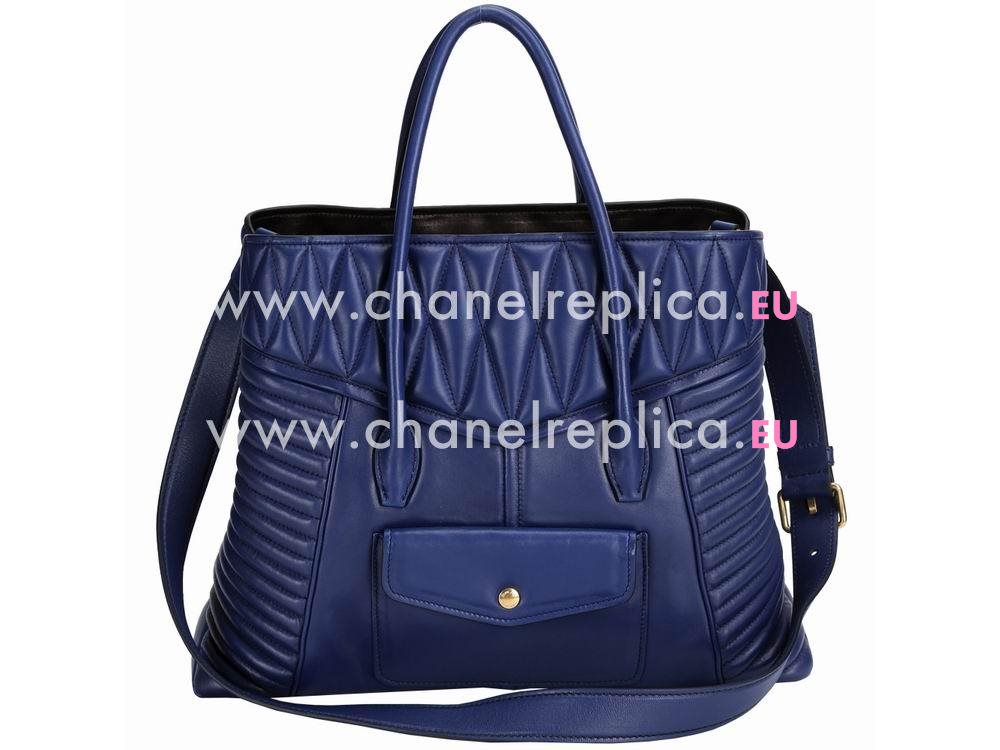 Miu Miu Nappa Biker Tote Bag In Blue RN1032BL