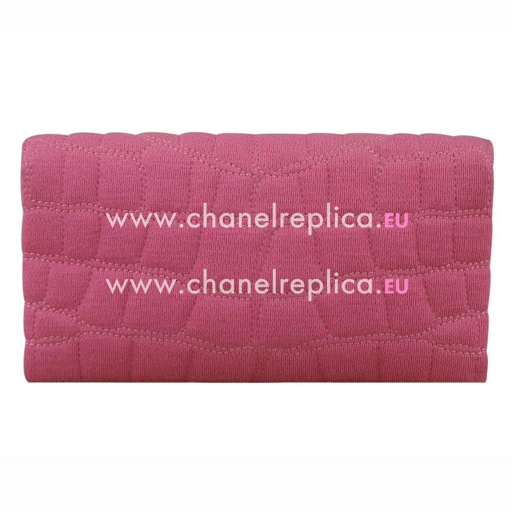 Chanel Cottom and Linen Wallet Pink C7041509