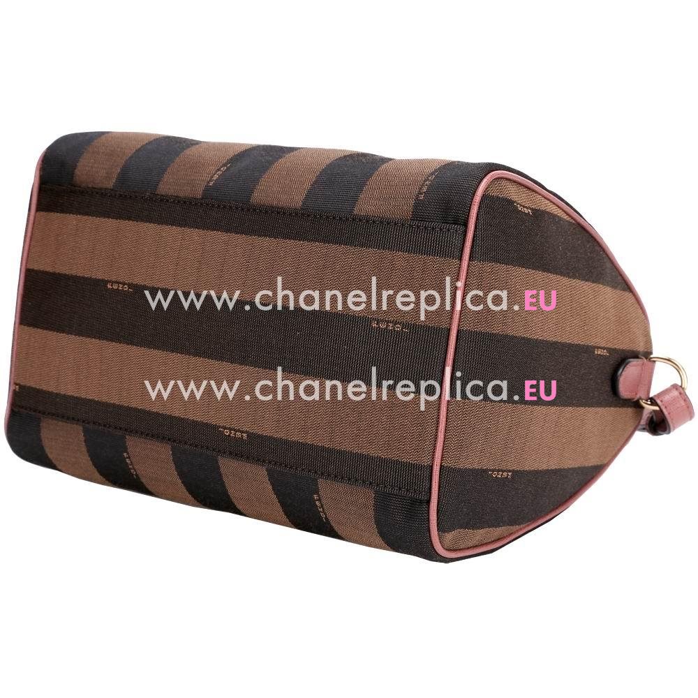 FENDI Zucca Canvas Boston Stripe Bag In Brown F5721509
