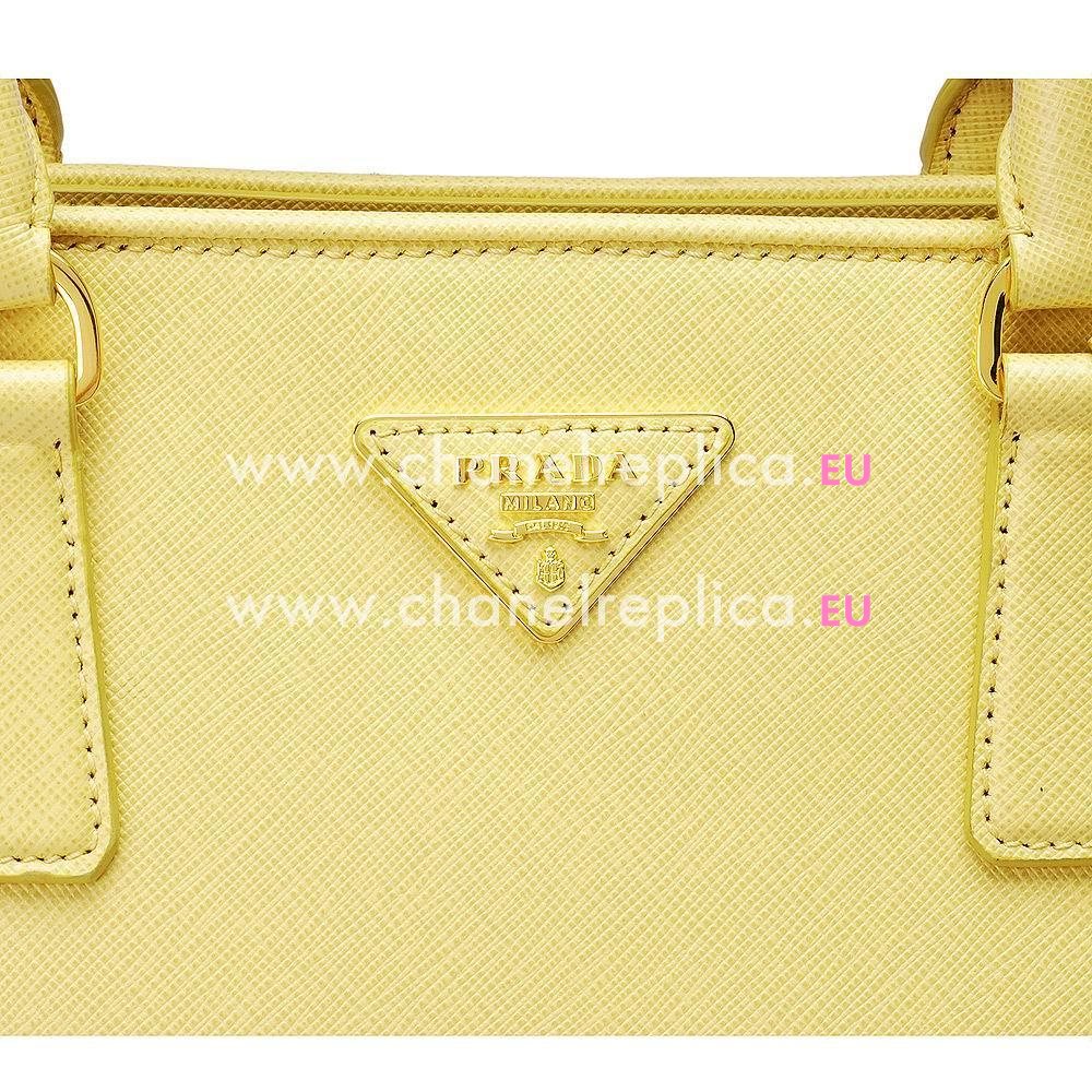 Prada Lux Saffiano Cowhide Handle/Shoulder Bag Yellow PR61017005