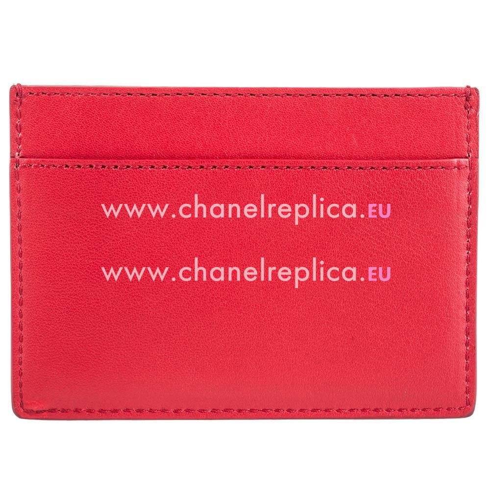 YSL Saint Laurent Paris Caviar Calfskin Y Cardcase In Red YSL5145579