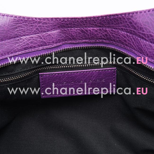 Balenciage Part Time Lambskin Silvery hardware Bag Purple B5258469