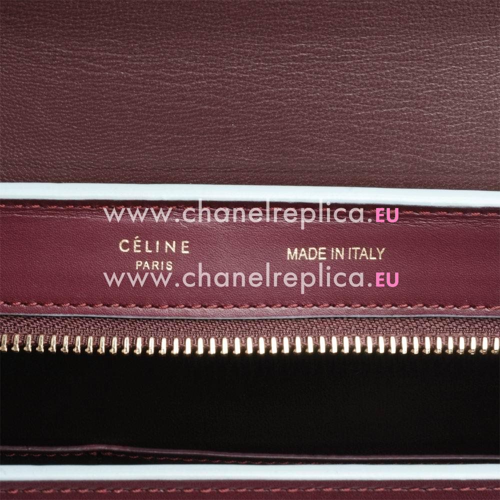 Celine Classic Trapeze Calfskin Bag Purple Red/Sky Blue CE59T796