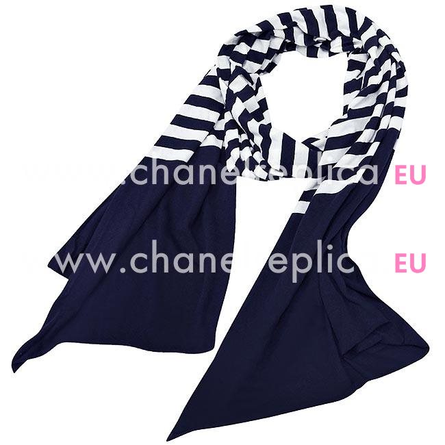 Gucci Classic GG Logo Blue Stripe Wool Scarf G7022305