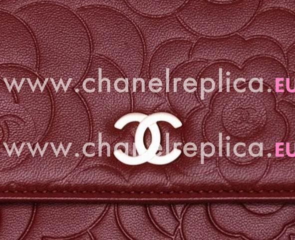 Chanel Camellia Flower Lambskin Woc Bag Red A36203