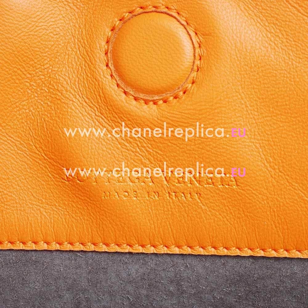 Bottega Veneta Campana Classic Nappa Woven Shouldbag Light Orange B6110307