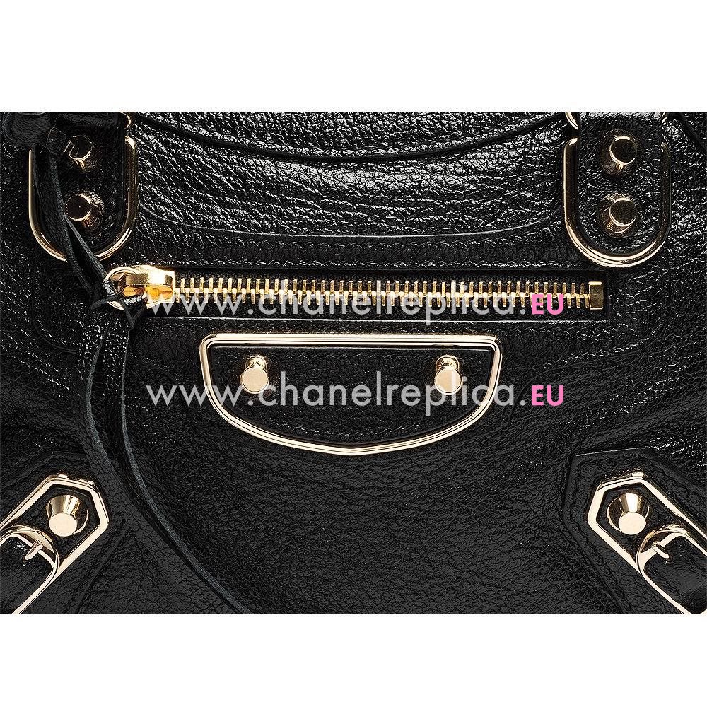 Balenciage City Lambskin Gold hardware Classic Mini Bag Black B2055031