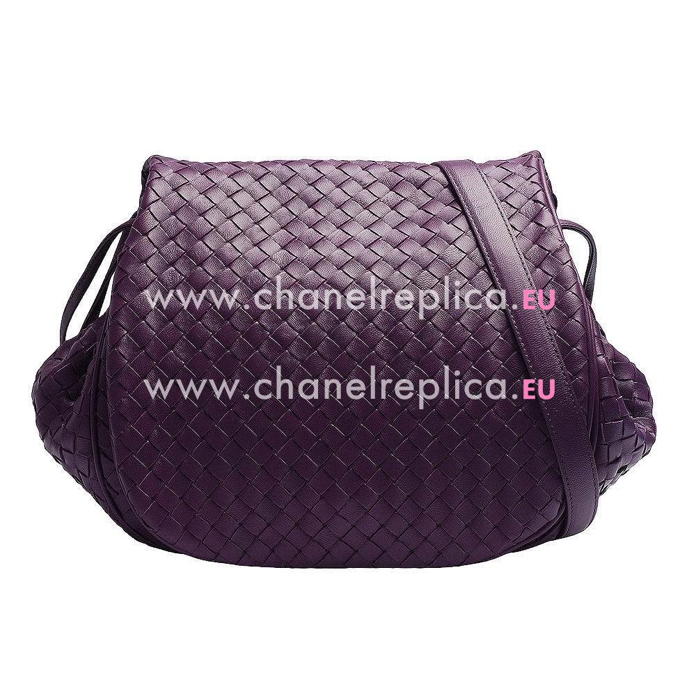 Bottega Veneta Crossbody Classic Nappa Woven Shouldbag Purple B6110401