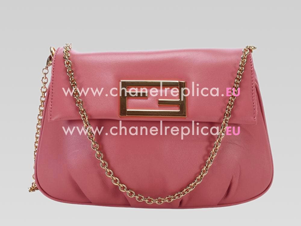 FENDI Mia Napa Lambskin Mini Chain Bag Pink F461646