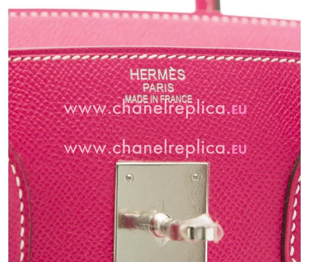 Hermes Birkin 35 Hot Pink Scheherazade Epsom Leather Palladium Hand Sew Handbag HB1035HPG
