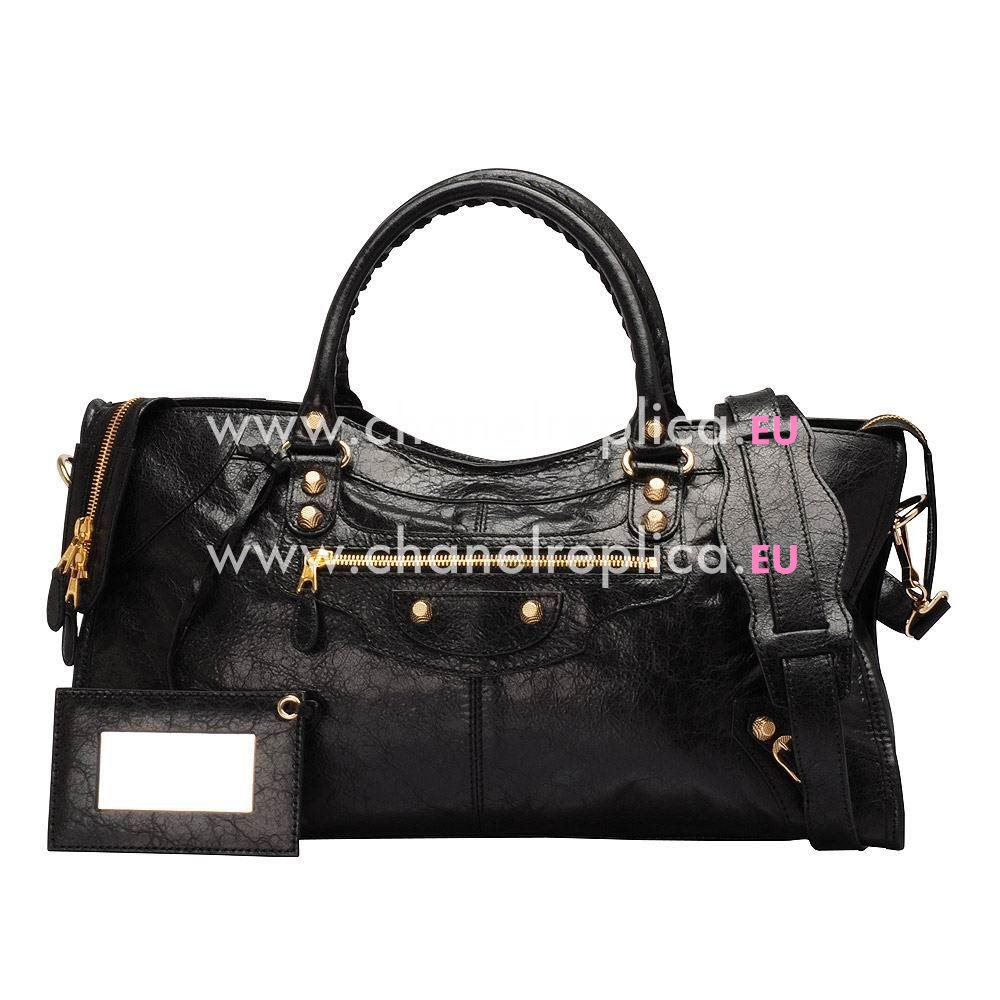 Balenciage Hamilton Part Time Lambskin Gold hardware Classic Bag Black B2055007