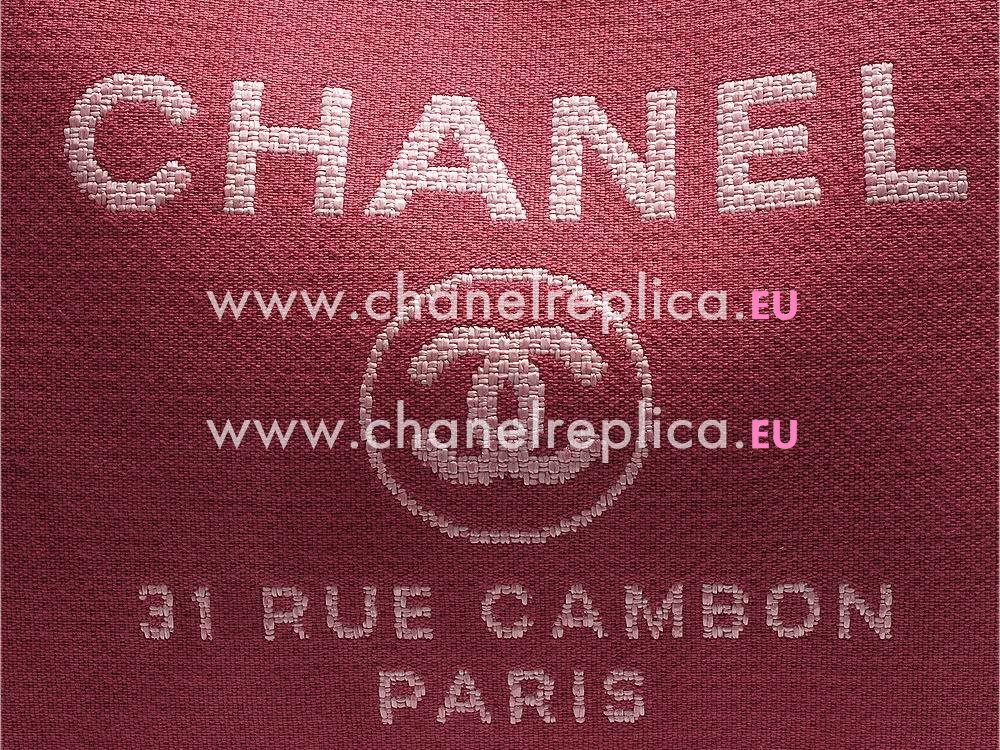 Chanel Red Denim Canvas Silver Large Toile Shopping Bag A66941RE