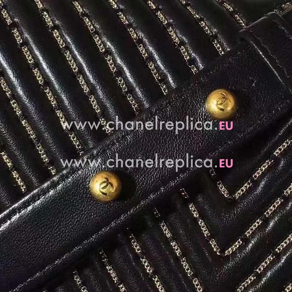 Chanel Classic Boy Lambskin Hand/Shoulder Bag Black C7031704