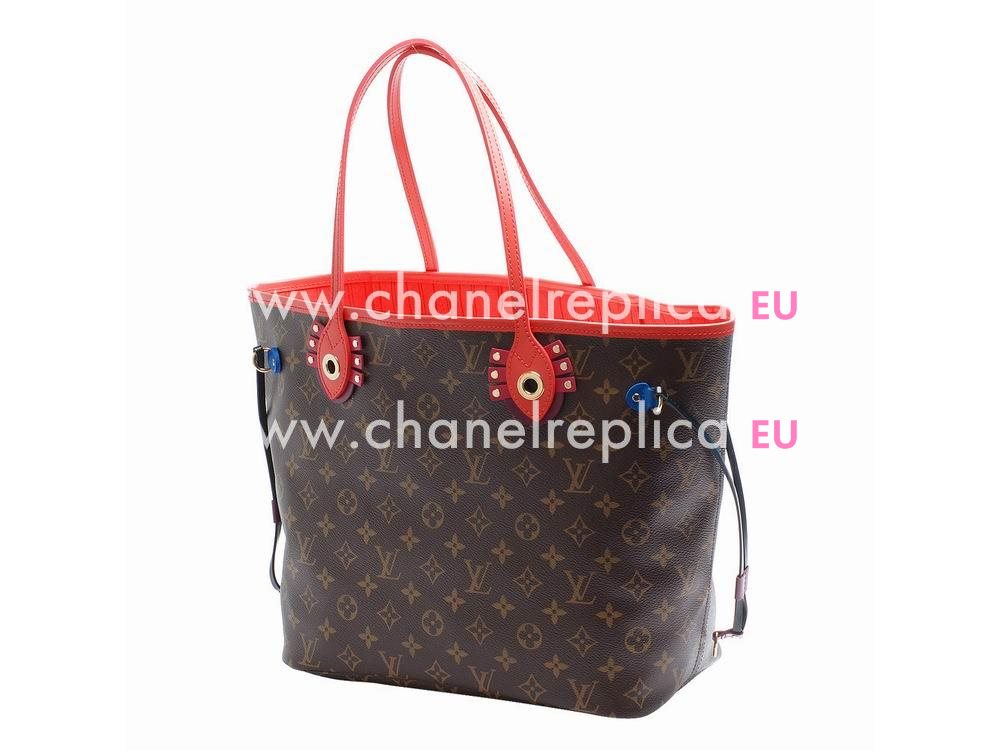 Louis Vuitton Monogram Coated Canvas Neverfull MM Totem Flamingo M41663