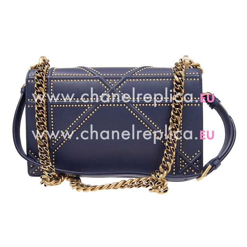 Dior Diorama Bag In Blue Goatskin Brass Gold Hardware M0422CWSR85B