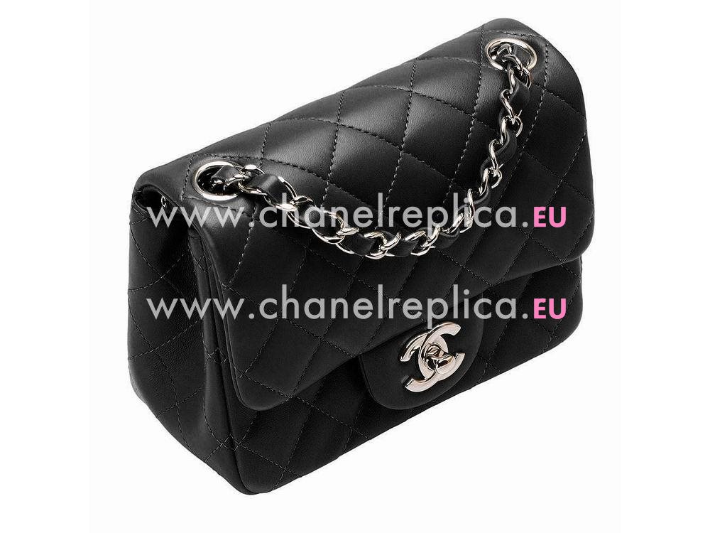 Chanel Mini Coco Lambskin Flap Bag Black(Silver) A35202