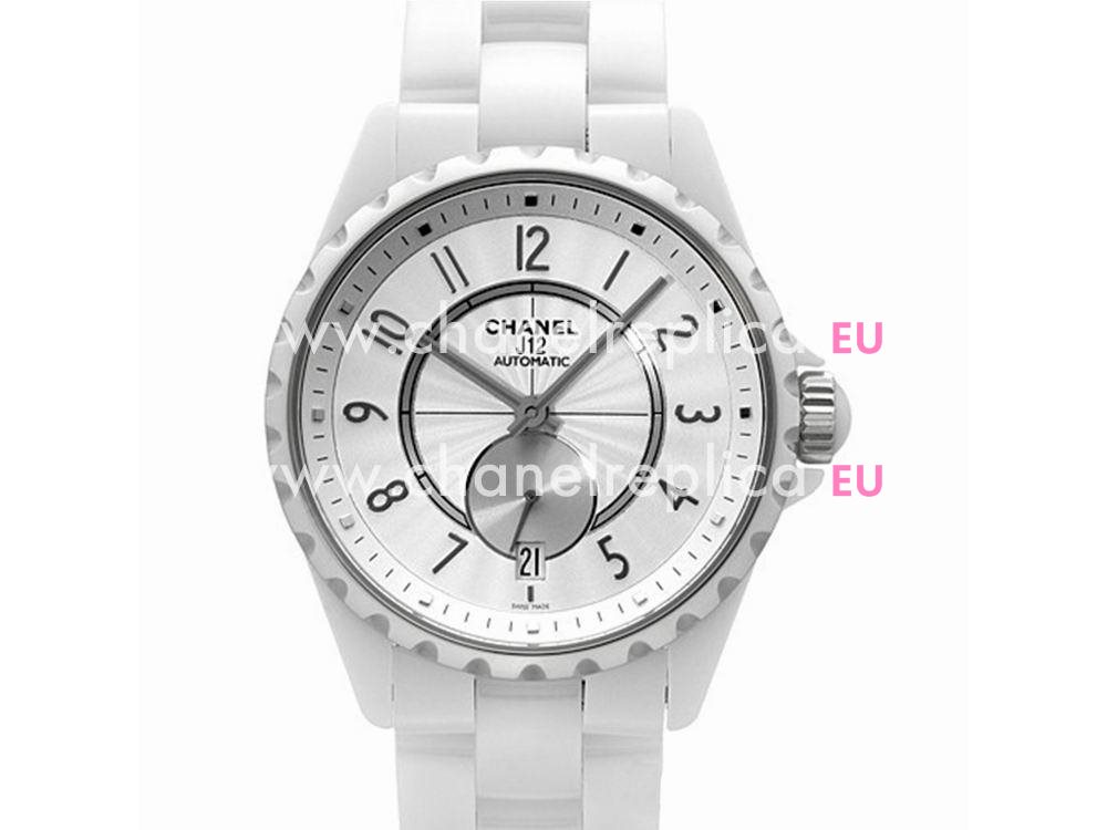 Chanel White Ceramic J12 Automatic 36.5mm LadiesWatch H3837