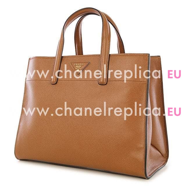 Prada Soft Saffiano Triangle Logo Bag Brown PR5362837