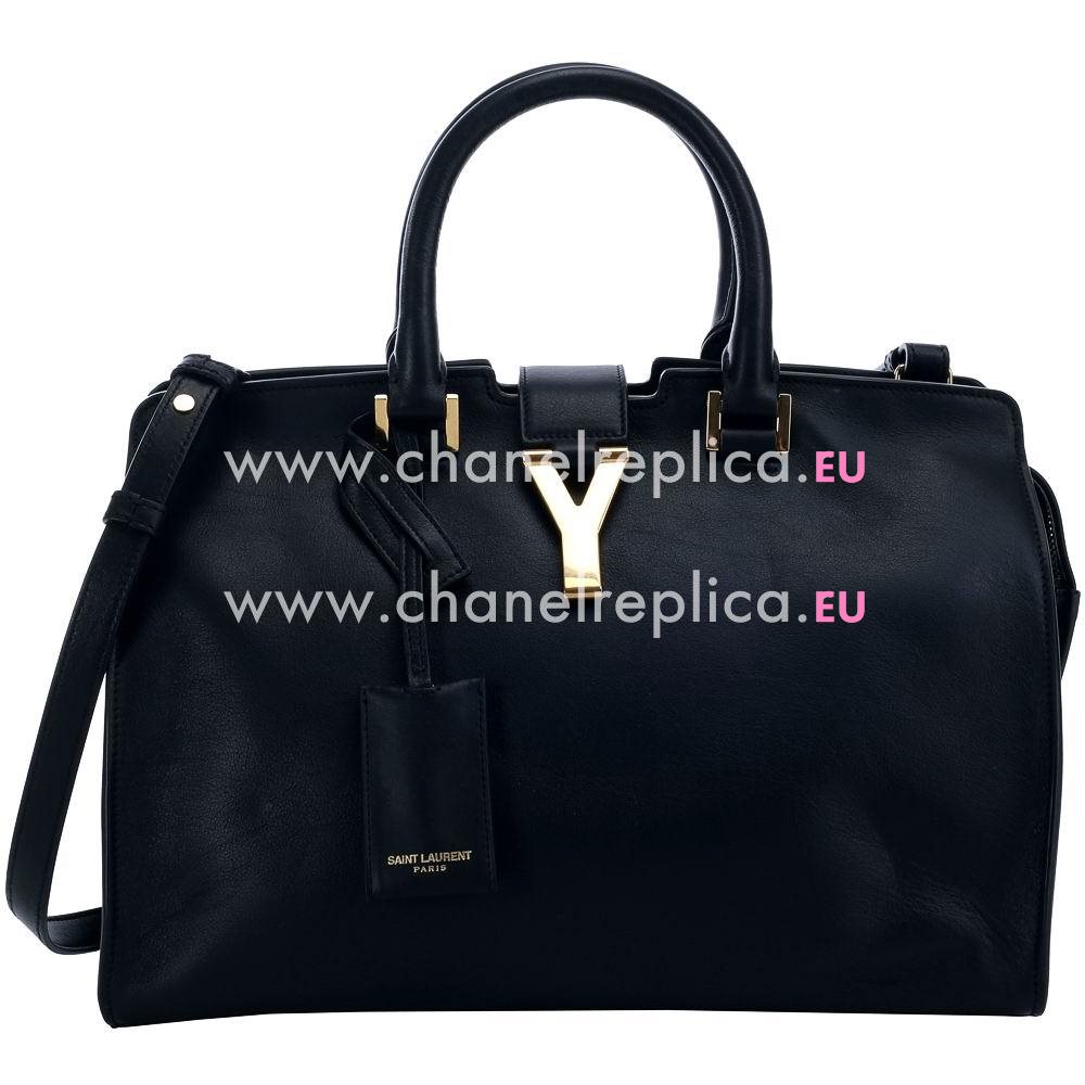 YSL CABAS PETIT CABAS Y Calfskin Medium Bag In Black YSL4617313