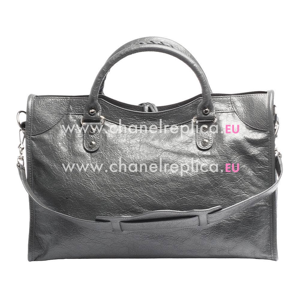 Balenciage City Lambskin Silvery hardware Classic Bag Gray B2054977