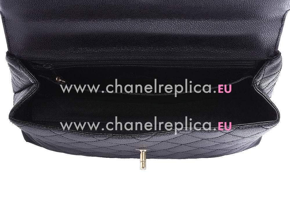 Chanel CC Caviar Kelly E Briefcase Black C49395B