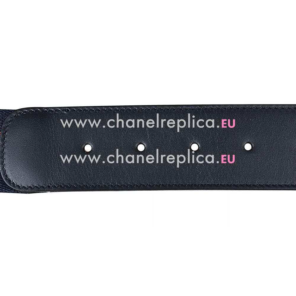 Gucci Black/red Canvas Silver GG Buckle Belt 6632126