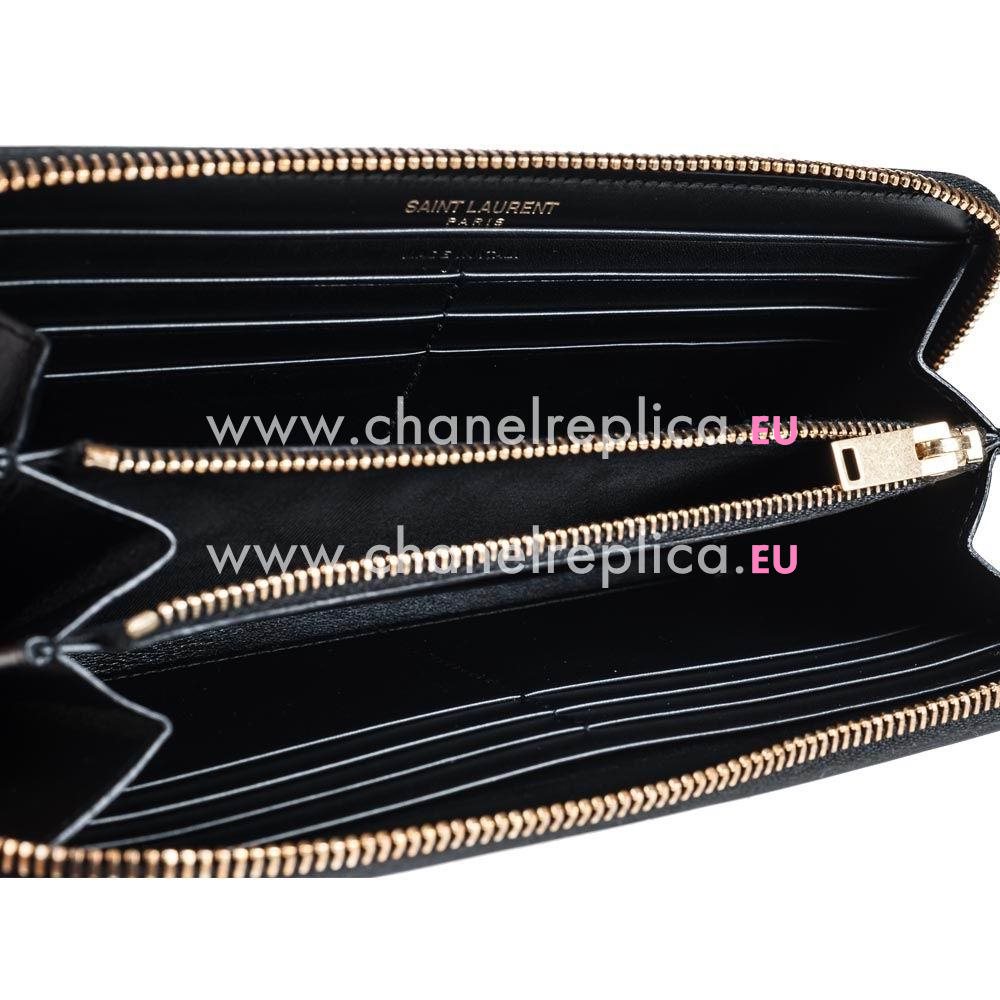 YSL Saint Laurent Calfskin Y Wallets In Black YSL5734970