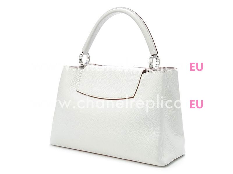 Louis Vuitton Blanc Casse Taurillon Leather Capucines MM M48865