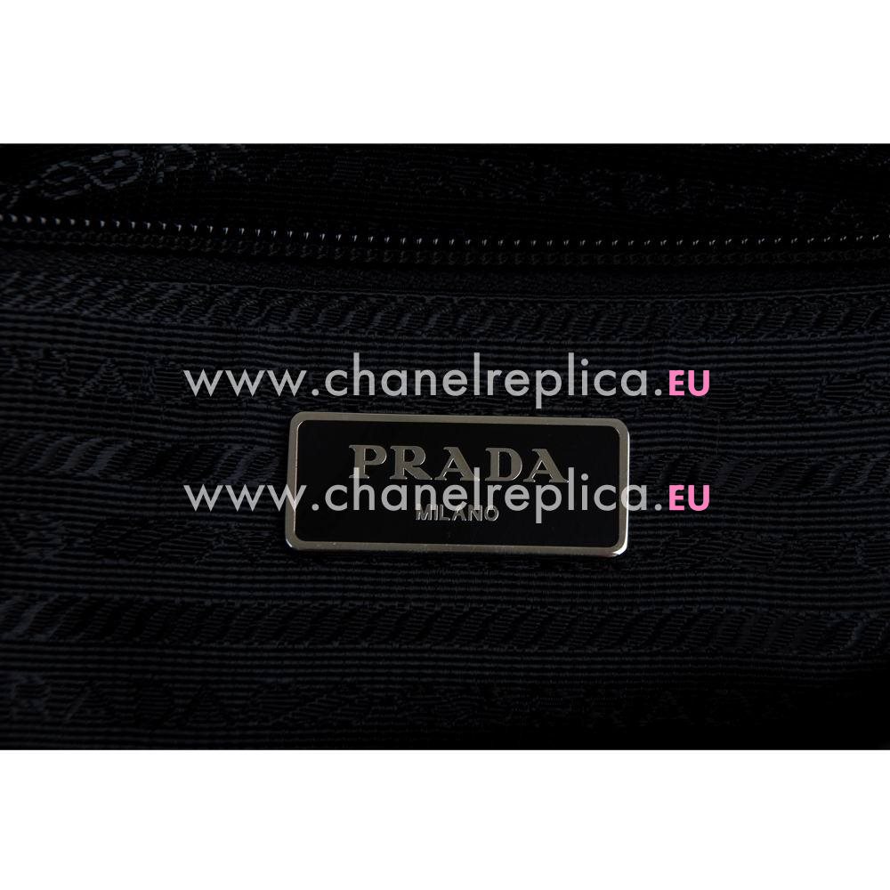Prada Classic Triangle Logo Nylon Message Bag Black P7021605