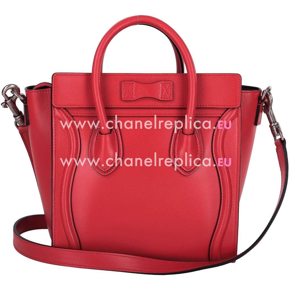 Celine Nano Luggage Calfskin Bag Red CE88100S