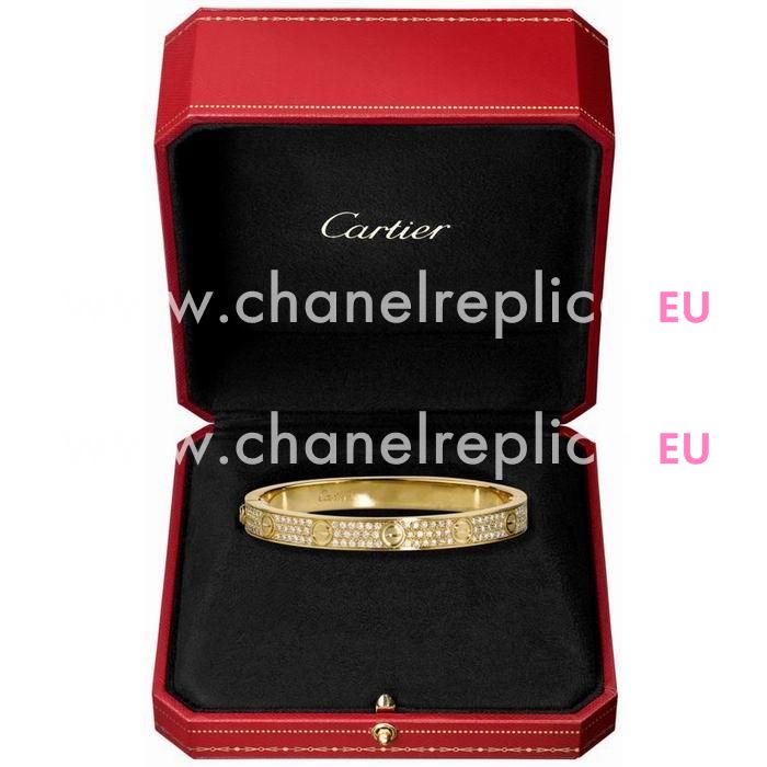 Cartier Love Diamond-Paved 18K Yellow Gold Bracelet CR7082413