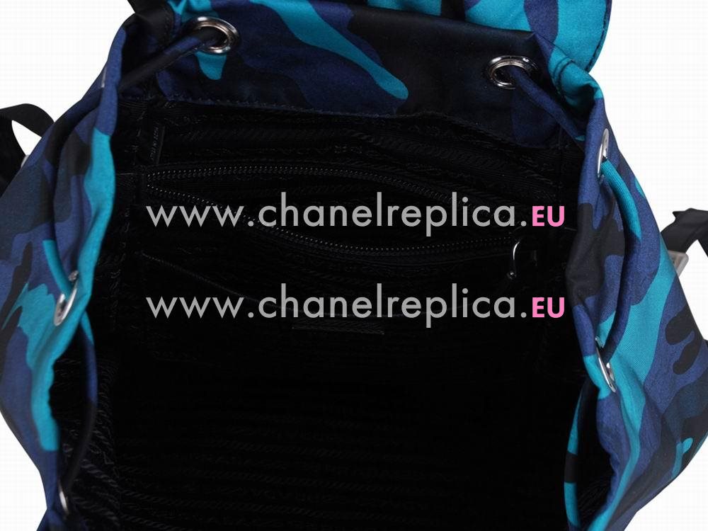 Prada Classic Triangle Logo Nylon Backpack Blue PR50631