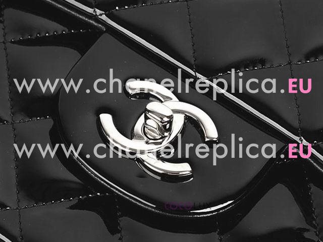 Chanel Patent Jumbo Flap Bag Black(Silver hardware) A28600PB