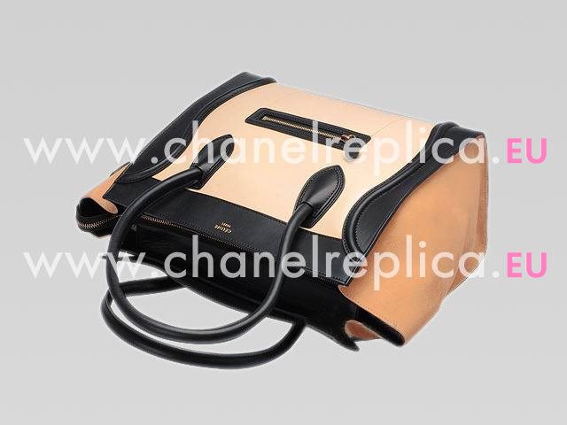 Celine Calfskin Nano Luggage Bag Black/Hami Melon CE40273