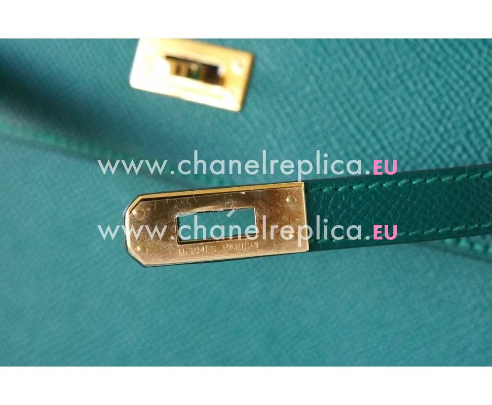 Hermes Kelly 28cm Jewel Toned Emerald Malachite Epsom Leather Gold hardware Bag HK1028SJT