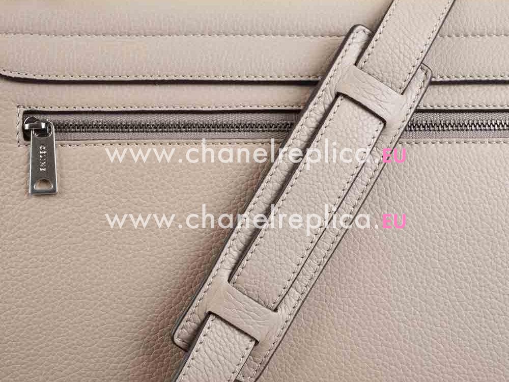 CELINE Medium Calfskin & Chamois Luggage Milk Tea CE486585