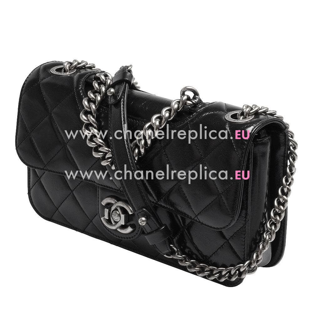 Chanel Bombay Perfect Edge Cowhide Anti-silver Handware Bag Black A551674