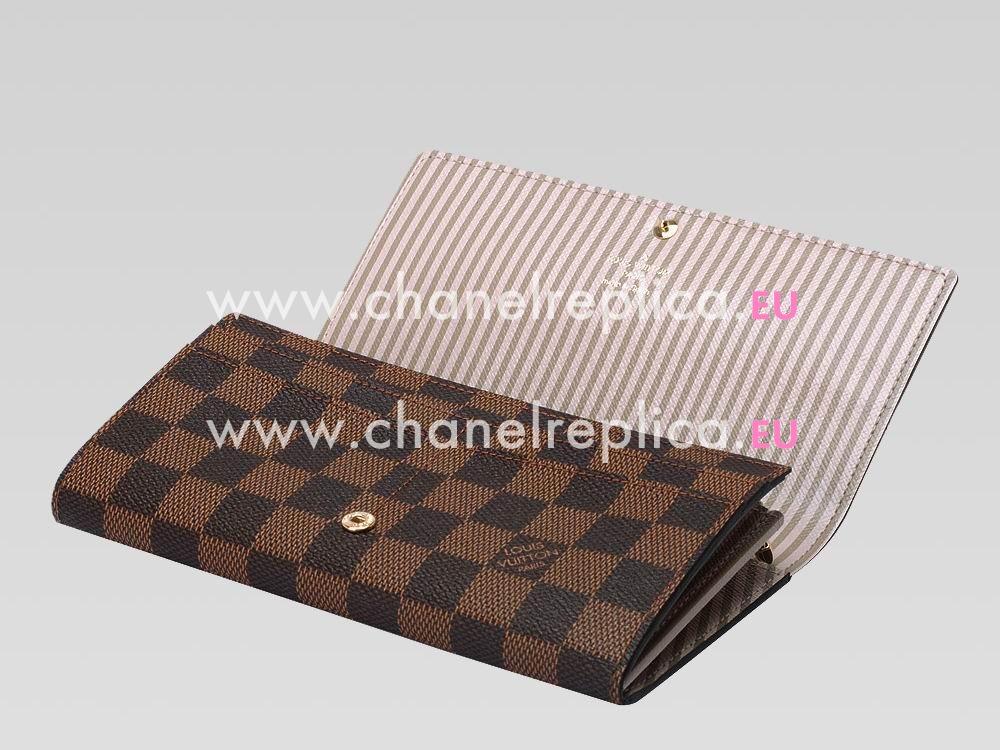 LV Damier Ebene Canvas Sarah Trunks&Locks Wallet N63179