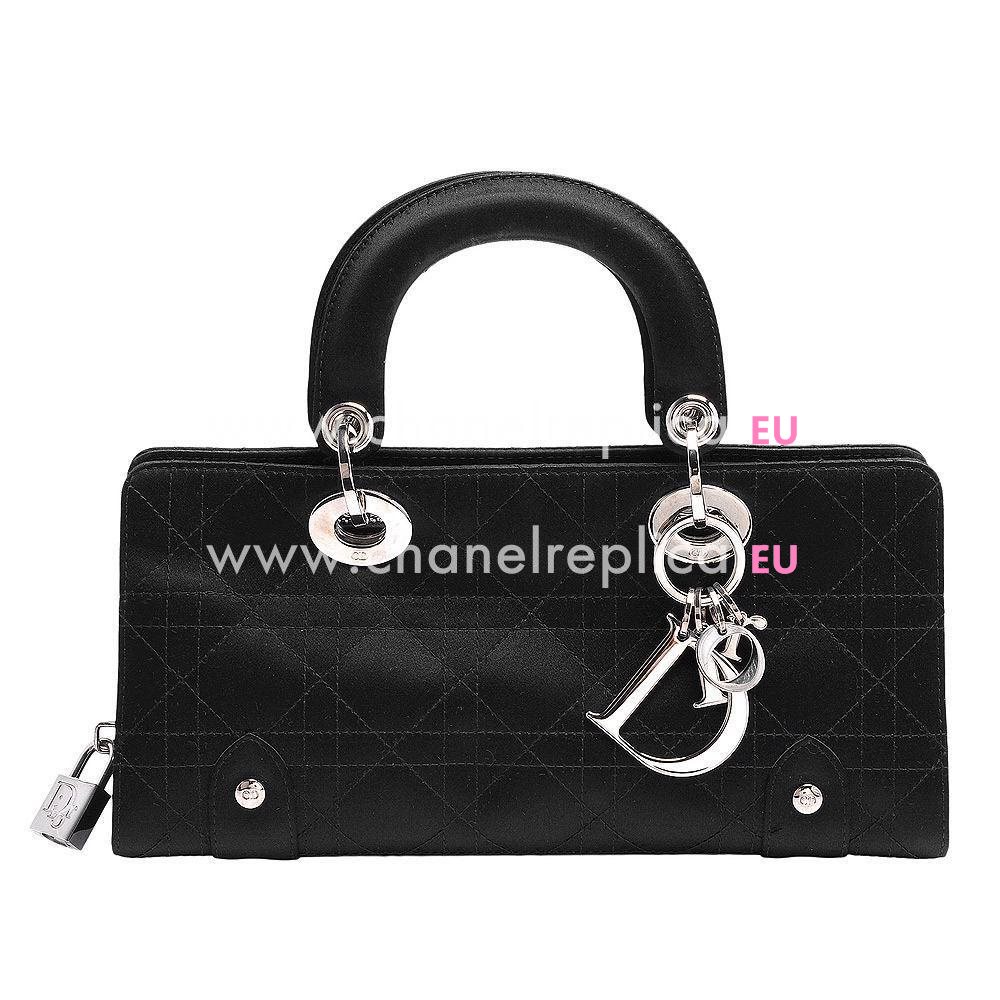 Christian Dior Chamois Leather Medium Handbags Black DB869931