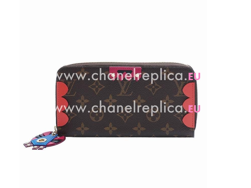 Louis Vuitton Monogram Canvas Totem Flamingo Zippy Wallet M61364