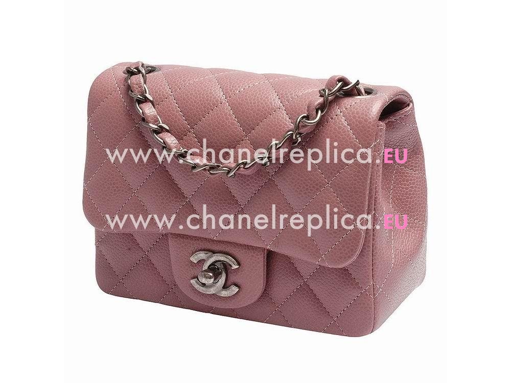 Chanel Mini Coco 2.55 Caviar Flap Bag Pink(Anti-Silver) A35227