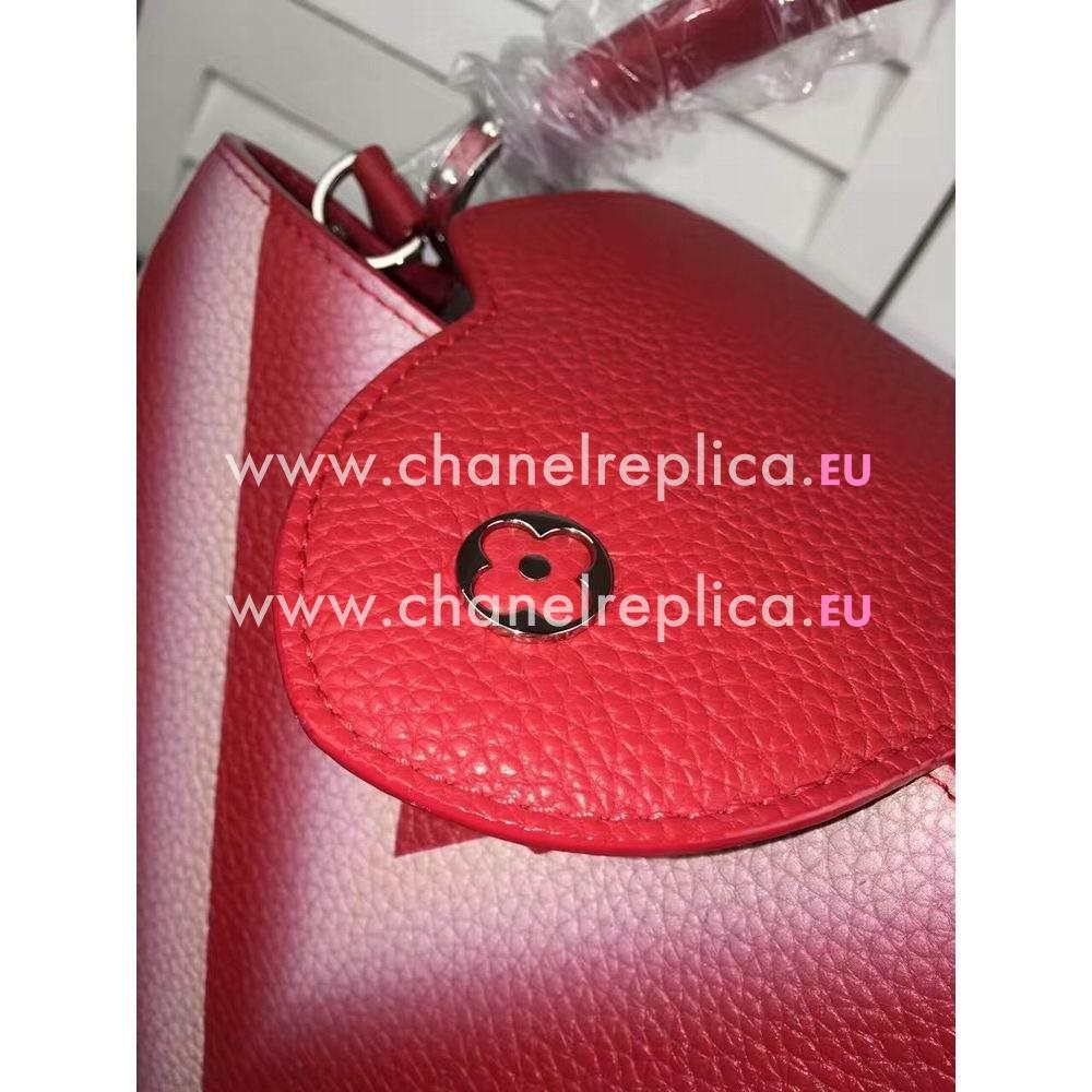 Louis Vuitton Taurillon Capucines Caviar Leather Trim Bag Red/White M42923
