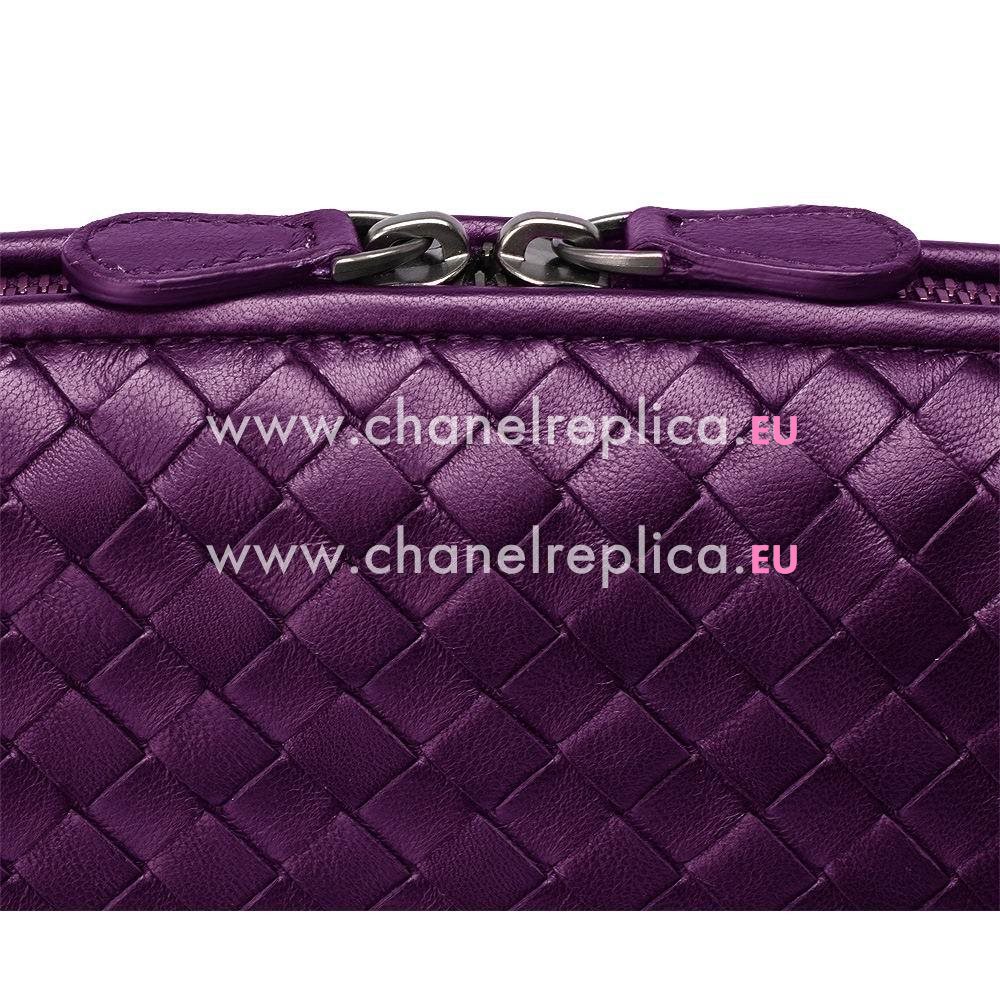 Bottega Veneta Crossbody Classic Nappa Woven Shouldbag Dark Purple B5777673